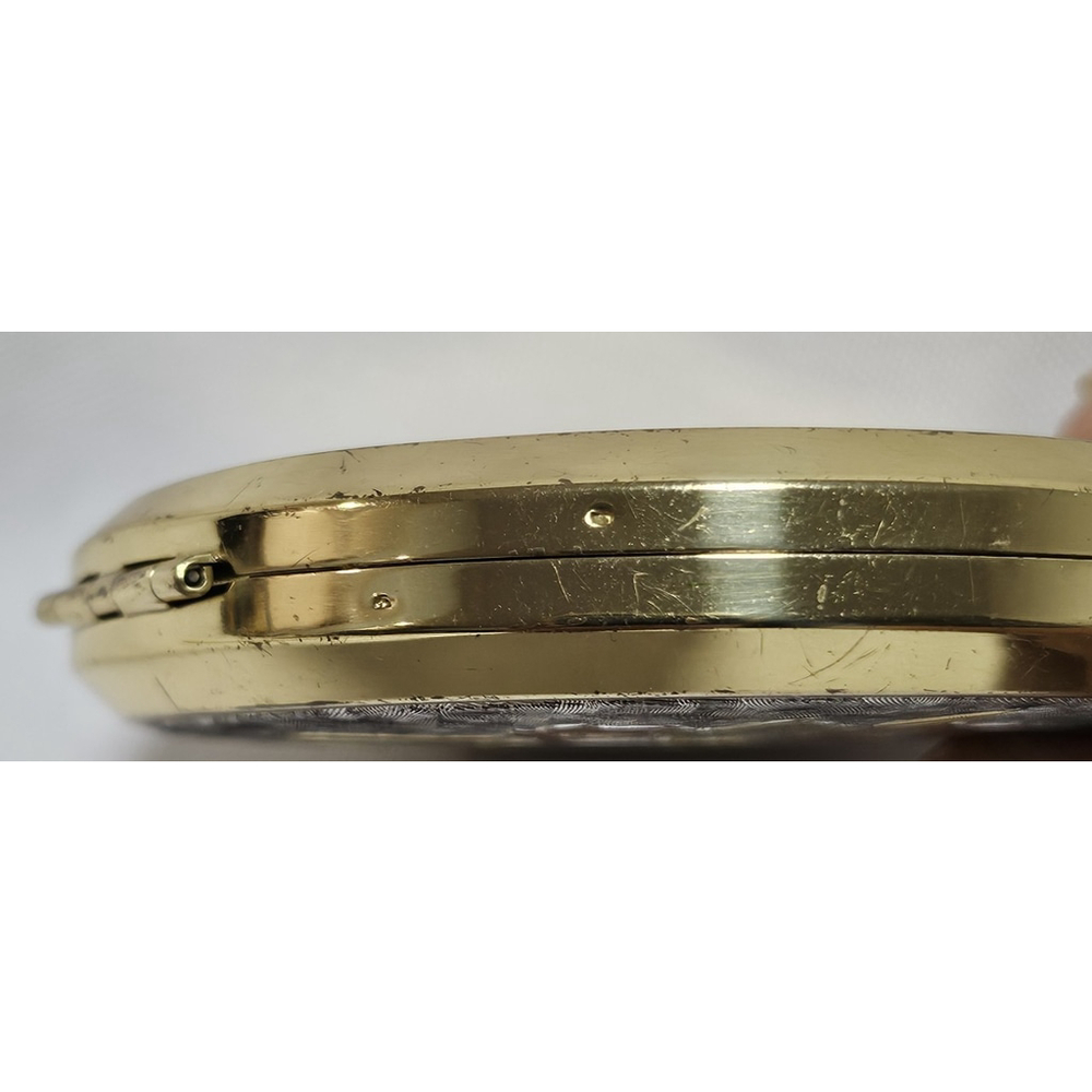 Vintage 1930-1940's Japan Art of Chokin Gold Silver Floral Nacon Compact Unused - Picture 8 of 12